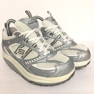 Skechers Shape Ups Silver White Womens Size 7